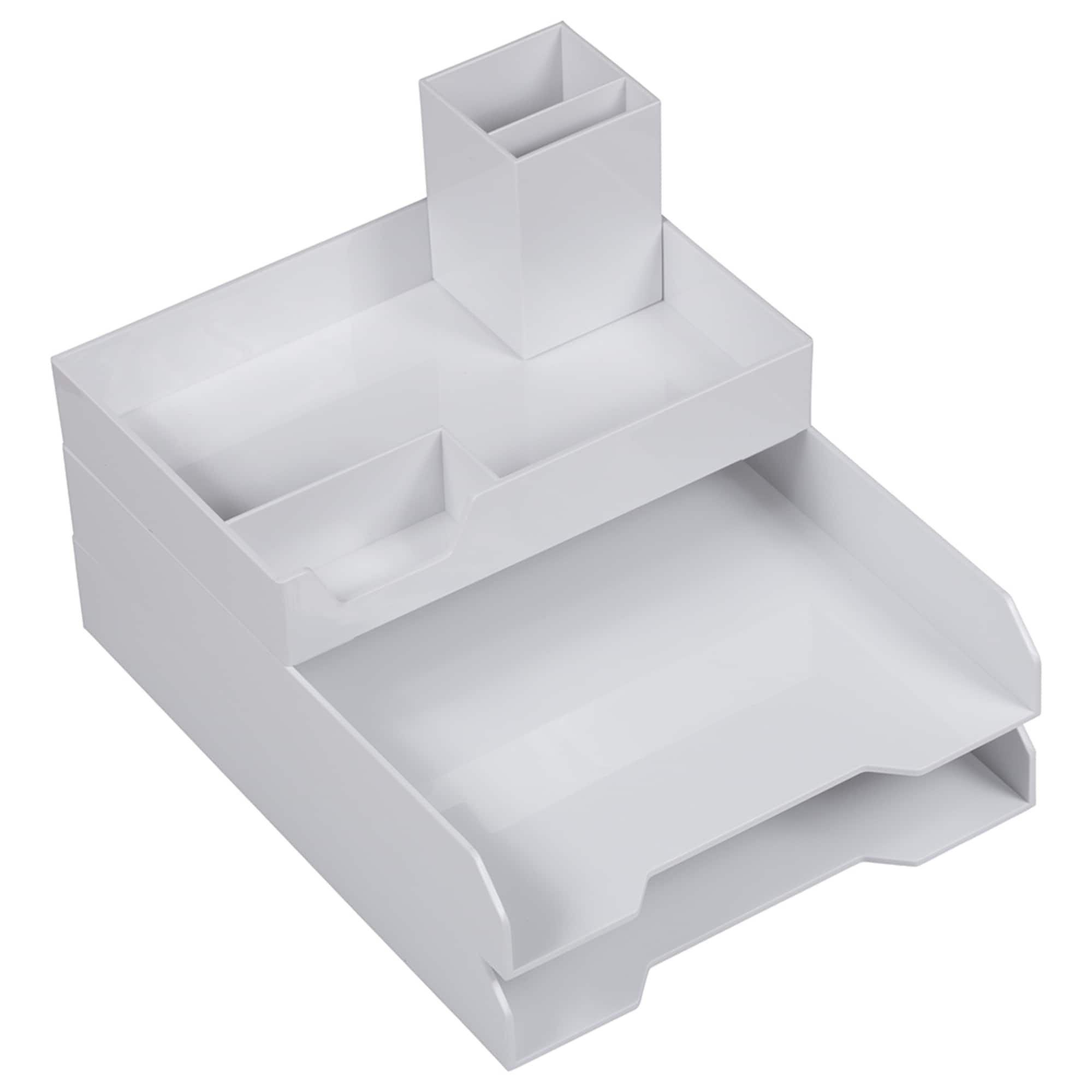 JAM Paper Stackable Deluxe Desktop Organizer Set